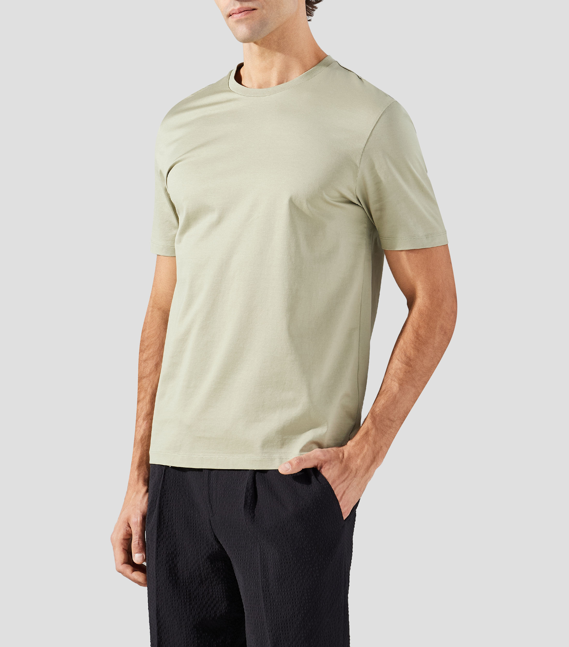 Playera cuello redondo manga corta lisa Hombre